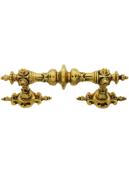 Portobello Jeweled Cabinet Pull With Pembridge Back Plates in Satin 24k Gold.